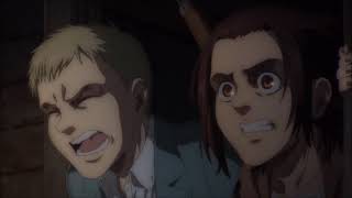 GER DUB Eren Eats the Warhammer Titan Gabi amp Falco Scream for Reiner  Attack on Titan Season 4 [upl. by Hi]