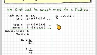 Arithmetic with recurring decimals [upl. by Animrac]