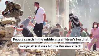 Ukraine childrens hospital hit by Russian attack  REUTERS [upl. by Eiuqram]