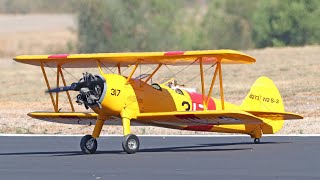 Giant 13 Scale N2S3 Stearman Biplane Balsa USA  Warbirds amp Classics 2021 [upl. by Nelluc]