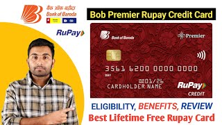 BOB Premier Rupay Credit Card Review  Bank of Baroda Premier Credit Card  BoB Credit Card LTF [upl. by Okiram]