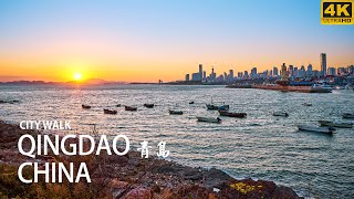 4K China Walking In Qingdao  Neighborhood Seaside Parks  漫步青岛城区  China Walking Tour 2021 [upl. by Id]