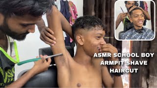 ASMR SCHOOL BOY ARMPIT RAZOR SHAVING HAIR STYLE ZERO FADE HAIRCUT TUTORIAL NEW TRENDING [upl. by Attevad467]