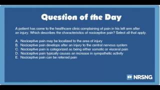 NCLEX Practice Questions Nociceptive Pain MusculoskeletalBasic Care and Comfort [upl. by Erastes591]