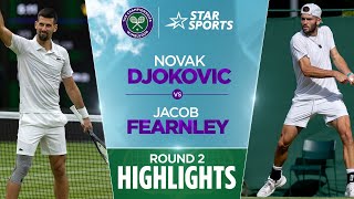 NovakDjokovic v Jacob Fearnley  Round 2 Highlights  WimbledonOnStar [upl. by Norwood]