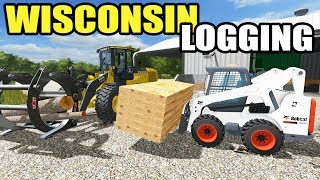 FARMING SIMULATOR 2017  THE MILL IS WORKING  STARTING TO CHIP TREES  WISCONSIN LOGGING EP 2 [upl. by Weinshienk]