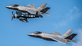 F35C Lightning II Demonstration amp US Navy Legacy Flight  2022 Blue Angels Homecoming Airshow [upl. by Oicnevuj]