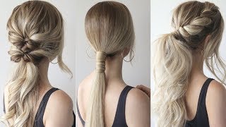 HOW TO EASY PONYTAILS  Perfect Prom Hairstyles [upl. by Lednyc]