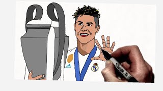 How to draw Cristiano Ronaldo step by step [upl. by Adnole841]