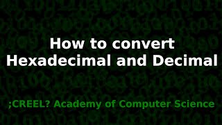 How To Convert Hexadecimal to Decimal [upl. by Adnahsal]