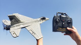 Volantex RC F16 Falcon Fighter RC Plane Unbox and Test [upl. by Carmon]