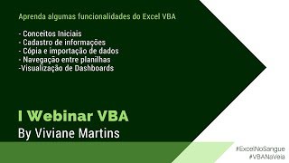 Webinar VBA Funcionalidades do VBA [upl. by Harlie467]