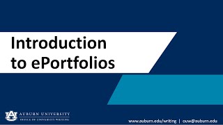 Introduction to ePortfolios [upl. by Wendye65]