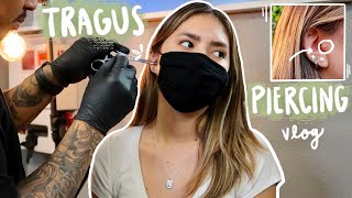 GETTING MY TRAGUS PIERCEDexpierencepainvlog [upl. by Natalya]