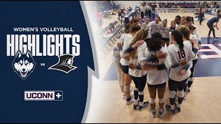 HIGHLIGHTS  UConn Volleyball Sweeps Providence [upl. by Nim863]