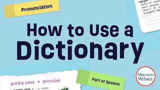 How to Use a Dictionary [upl. by Parsifal538]