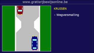 GRATIS RIJBEWIJS ONLINE 15 Rijbewijs B  RECHTS KRUISEN  EENRICHTINGSWEG [upl. by Atiuqes]