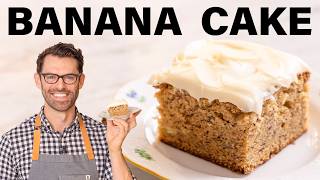 Easy Banana Cake Recipe [upl. by Wilber]