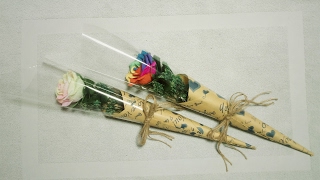 How To Make Flower Bouquet With Single Rose 2 [upl. by Enail]