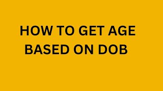 HOW TO GET AGE BASED ON DOB IN PEGA [upl. by Lory]