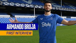 ARMANDO BROJAS FIRST EVERTON INTERVIEW 🔵 [upl. by Aneleve]