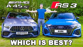 Audi RS3 v MercedesAMG A45 S Which is best [upl. by Swainson]