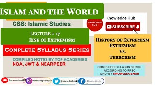 Rise of extremism Extremism and Terrorism in Islam css islamic studies  pms fpsc [upl. by Olumor621]