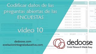 Dedoose  Codificación en encuestas vídeo 10 [upl. by Sarah]