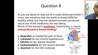 MCQ8 Lithium teratogenic medications contraindications in breastfeeding [upl. by Gabby]