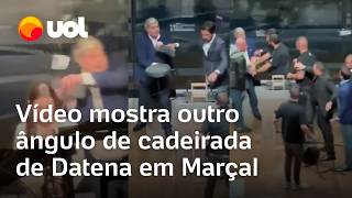 Datena dá cadeirada em Marçal Vídeo mostra outro ângulo da agressão e briga em bastidores de debate [upl. by Relyks]