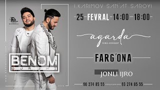 Afisha Fargona shahri  25Fevral 2024  Benom Guruhi  Konsert  JONLI IJRO [upl. by Thurston]