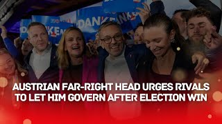 Austrian farright head urges rivals to let him govern after election win [upl. by Anelak862]