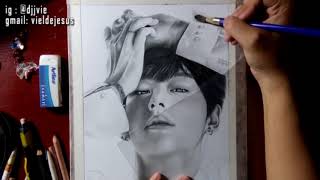 BTS V Kim Taehyung Speed drawing [upl. by Eanal195]