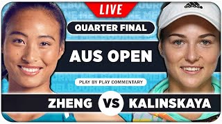 ZHENG vs KALINSKAYA • Australian Open 2024 QF • LIVE Tennis PlaybyPlay Stream [upl. by Esmerelda]