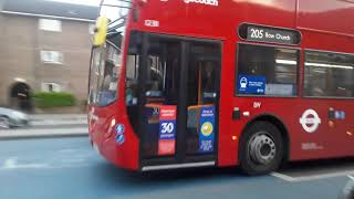 E400HBAE Euro 6 Stagecoach London NEW Logo 12311 SN14TYH on Route 205 Leaving at Stepney Green Stn [upl. by Yeltihw]