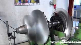 MAN NA70 Turbocharger Balancing  World largest turbochargers door PJDiesel Denemarkenmp4 [upl. by Yanahc]