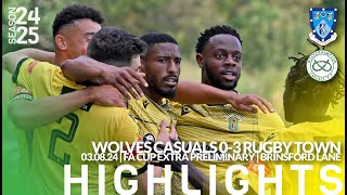 Wolverhampton Casuals 03 Rugby Town  030824  FA Cup Extra Preliminary Round  Match Highlights [upl. by Nahtam]