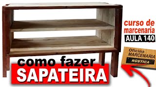 sapateira de palett e madeira reciclada como fazer sapateira de pallet marcenaria rustica diy [upl. by Enyalahs]