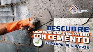 Cómo enjarrar o aplanar una pared con cemento ¡En sólo 5 pasos 👷‍♂️ [upl. by Leciram]