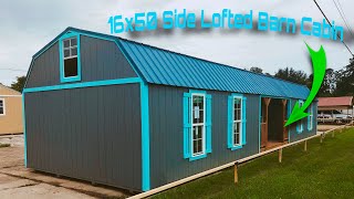 Side Lofted Barn Cabin 16x50 Trell Portable Buildings Derksen [upl. by Byrann]