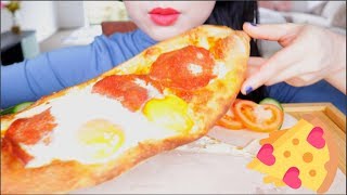 ASMR TURKISH PIDE  SUCUKLU YUMURTALI  EATING SOUNDS  NO TALKING [upl. by Ainerol]