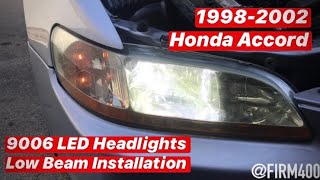 19982002 HONDA ACCORD 9006 LED HEADLIGHT BULB INSTALLATION UPGRADE [upl. by Yrocal]