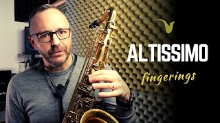 ALTISSIMO Fingerings and Warmups for Alto and Tenor Saxophone [upl. by Airrej]