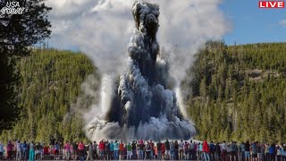 Horrible today Yellowstone geyser supervolcano eruption sends water 1500 meters into the air [upl. by Tatianas]