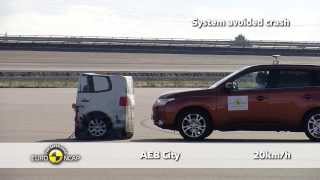 Mitsubishi Outlander Euro NCAP 2013 AEB Test [upl. by Nnaecarg]