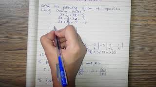 Cramers Rule Solved Example  3x3 matrix [upl. by Calvin]