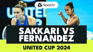 Maria Sakkari vs Leylah Fernandez Dramatic Match  United Cup 2024 Highlights [upl. by Onibag]