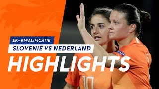 Highlights Slovenië  OranjeLeeuwinnen 4102019 EKkwalificatie [upl. by Airotel]