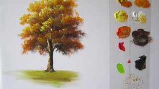 How to Paint a Tree in Acrylics lesson 1 [upl. by Aysahc]