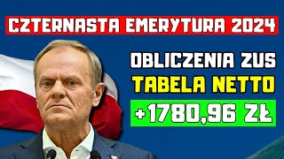 🔴CZTERNASTA EMERYTURA 2024  tabela Takie wartości netto na kontach emerytów we wrześniu [upl. by Lorak]